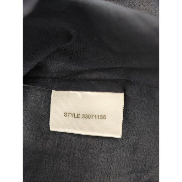 Tory Burch Brigitte Roll Tab Navy Blue Cotton Blouse Size 8 - Picture 6 of 11